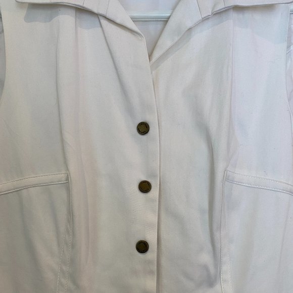 Calvin Klein White Button-up Collar Dress - Picture 3 of 5